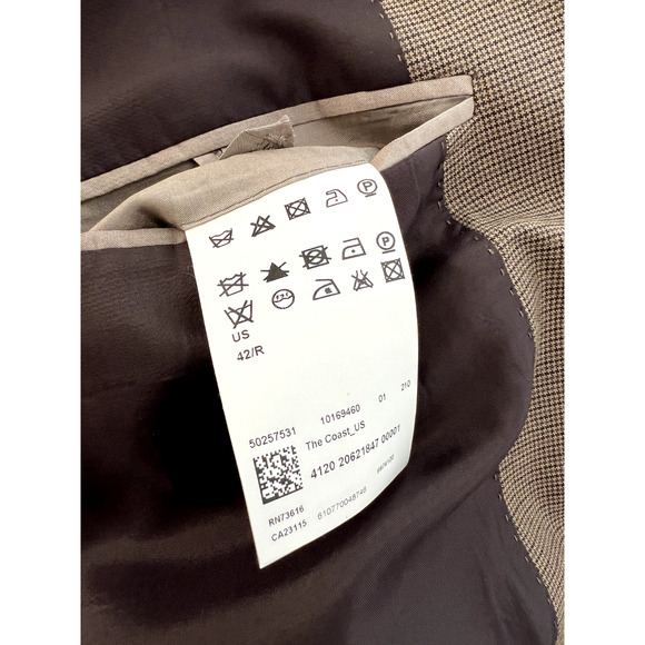 Hugo Boss Stretch Blazer Jacket Mens Size 42R, Brown Pattern - Picture 5 of 8